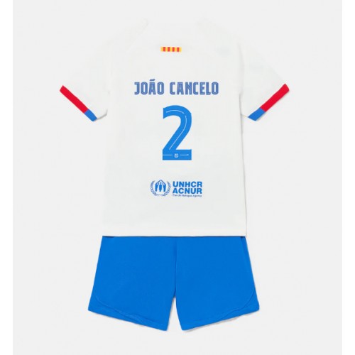 Fotballdrakt Barn Barcelona Joao Cancelo #2 Bortedraktsett 2023-24 Kortermet (+ Korte bukser)